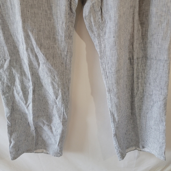 CHICO'S Women's 100% Linen Blue White Striped Casual Pants Sz 2.5/L Beachy - Picture 4 of 11